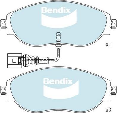 Bendix-AU DB2513 ULT+ - Bremžu uzliku kompl., Disku bremzes autodraugiem.lv