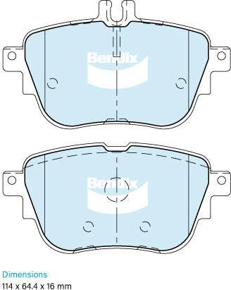 Bendix-AU DB2581 EURO+ - Bremžu uzliku kompl., Disku bremzes autodraugiem.lv