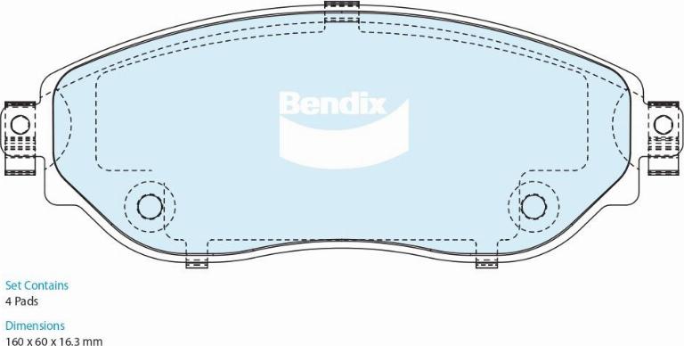 Bendix-AU DB2619 HD - Bremžu uzliku kompl., Disku bremzes autodraugiem.lv