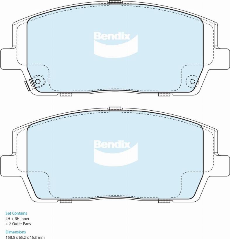 Bendix-AU DB2631 4WD - Bremžu uzliku kompl., Disku bremzes autodraugiem.lv