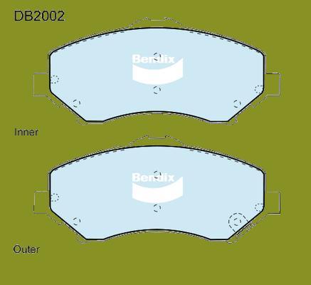 Bendix-AU DB2002 -4WD - Bremžu uzliku kompl., Disku bremzes autodraugiem.lv