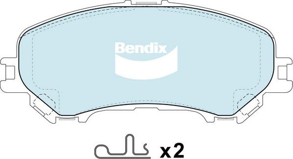 Bendix-AU DB2345 HD - Bremžu uzliku kompl., Disku bremzes autodraugiem.lv