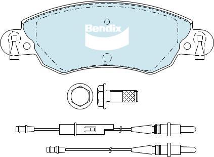 Bendix-AU DB2297 EURO+ - Bremžu uzliku kompl., Disku bremzes autodraugiem.lv