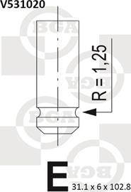 BGA V531020 - Izplūdes vārsts autodraugiem.lv