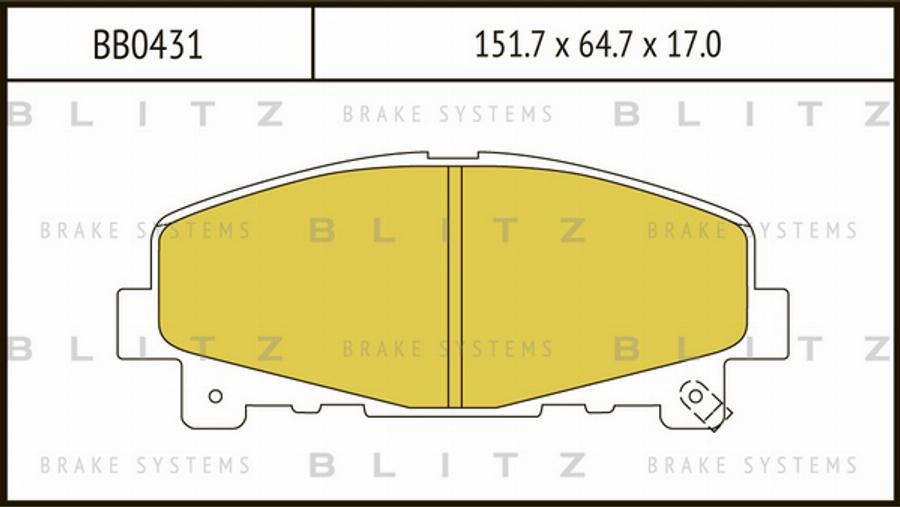 Blitz BB0431 - Bremžu uzliku kompl., Disku bremzes autodraugiem.lv