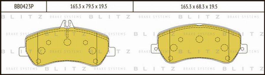 Blitz BB0423P - Bremžu uzliku kompl., Disku bremzes autodraugiem.lv