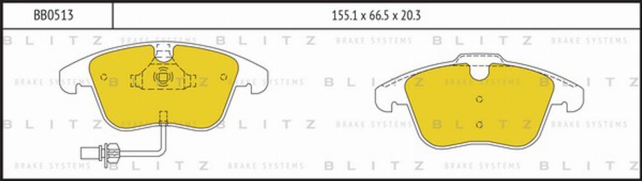 Blitz BB0513 - Bremžu uzliku kompl., Disku bremzes autodraugiem.lv