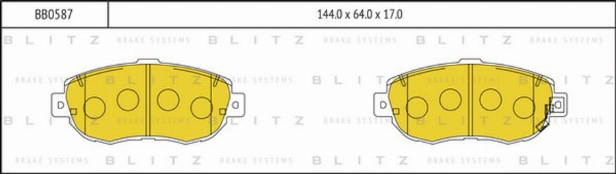 Blitz BB0587 - Bremžu uzliku kompl., Disku bremzes autodraugiem.lv