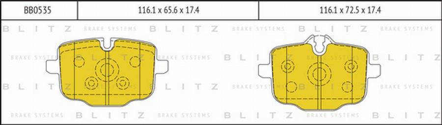 Blitz BB0535 - Bremžu uzliku kompl., Disku bremzes autodraugiem.lv