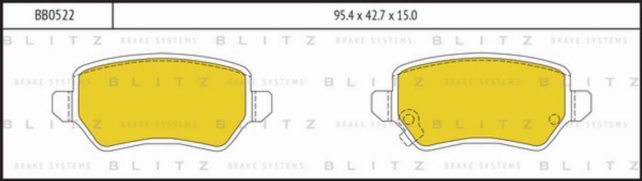 Blitz BB0522 - Bremžu uzliku kompl., Disku bremzes autodraugiem.lv