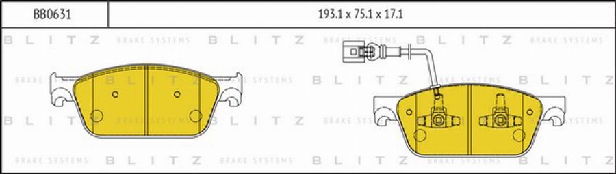 Blitz BB0631 - Bremžu uzliku kompl., Disku bremzes autodraugiem.lv