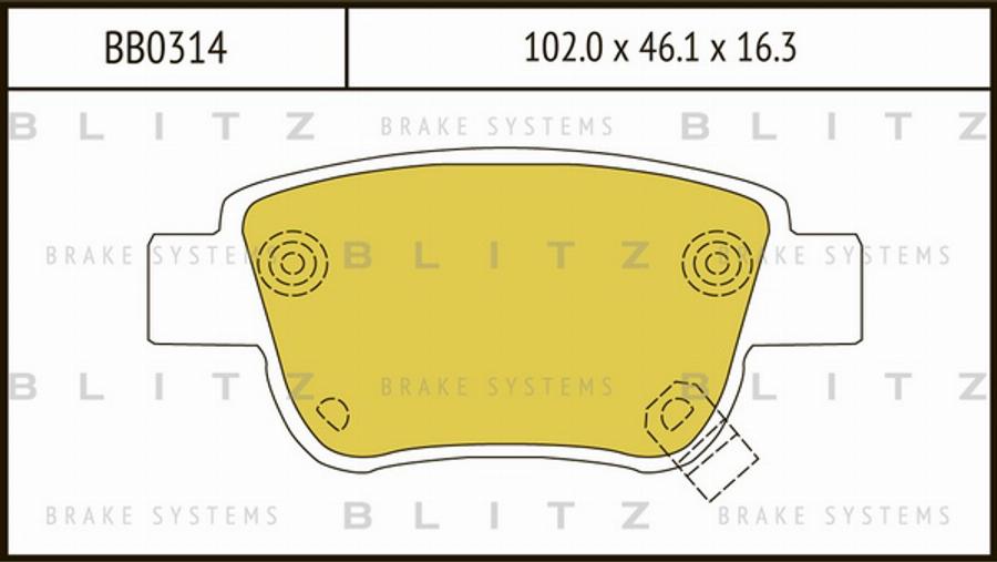 Blitz BB0314 - Bremžu uzliku kompl., Disku bremzes autodraugiem.lv
