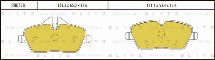 Blitz BB0328 - Bremžu uzliku kompl., Disku bremzes autodraugiem.lv