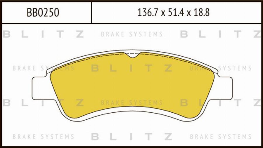 Blitz BB0250 - Bremžu uzliku kompl., Disku bremzes autodraugiem.lv