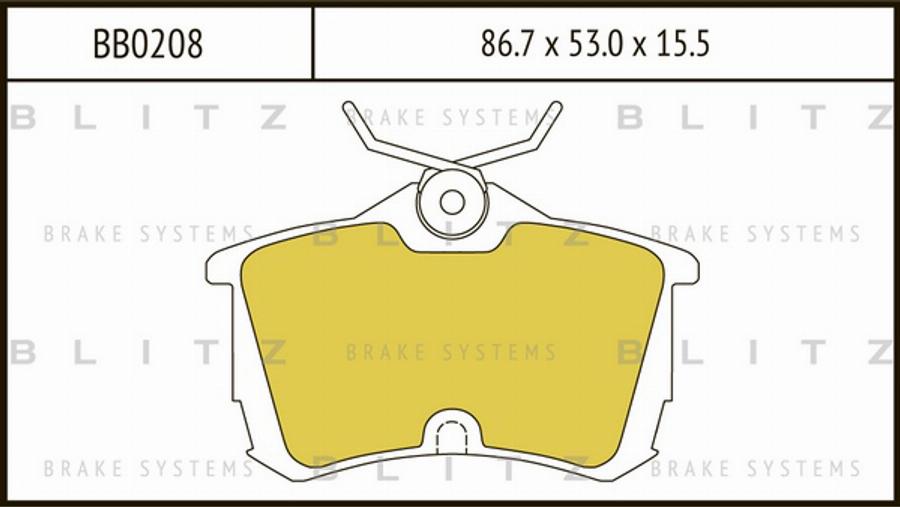 Blitz BB0208 - Bremžu uzliku kompl., Disku bremzes autodraugiem.lv