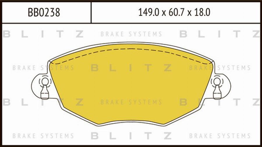 Blitz BB0238 - Bremžu uzliku kompl., Disku bremzes autodraugiem.lv