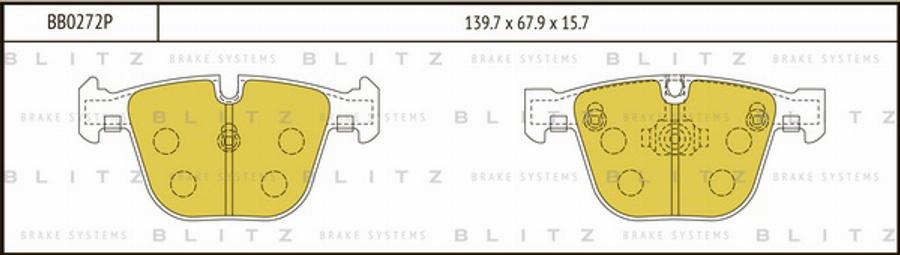 Blitz BB0272P - Bremžu uzliku kompl., Disku bremzes autodraugiem.lv