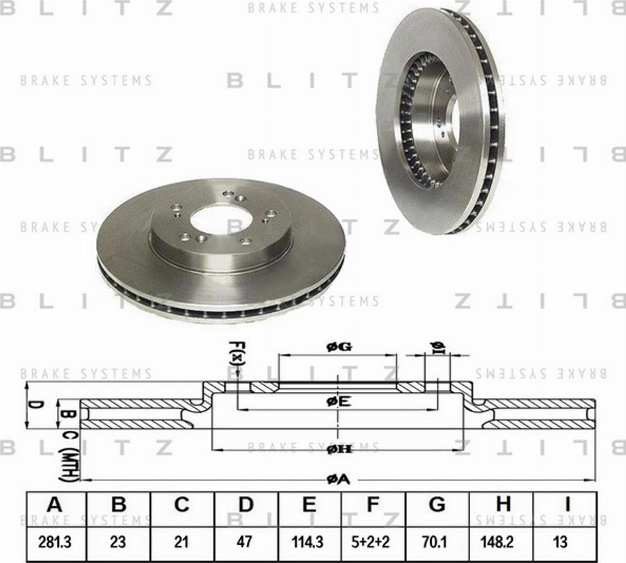 Blitz BS0140 - Augstas veiktspējas bremžu disks autodraugiem.lv