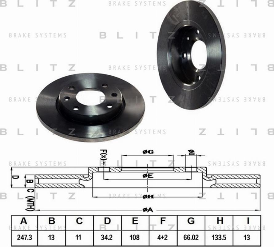 Blitz BS0161 - Bremžu diski autodraugiem.lv
