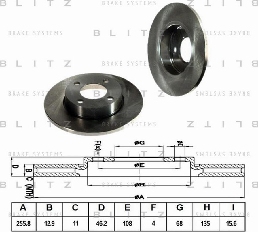 Blitz BS0100 - Bremžu diski autodraugiem.lv