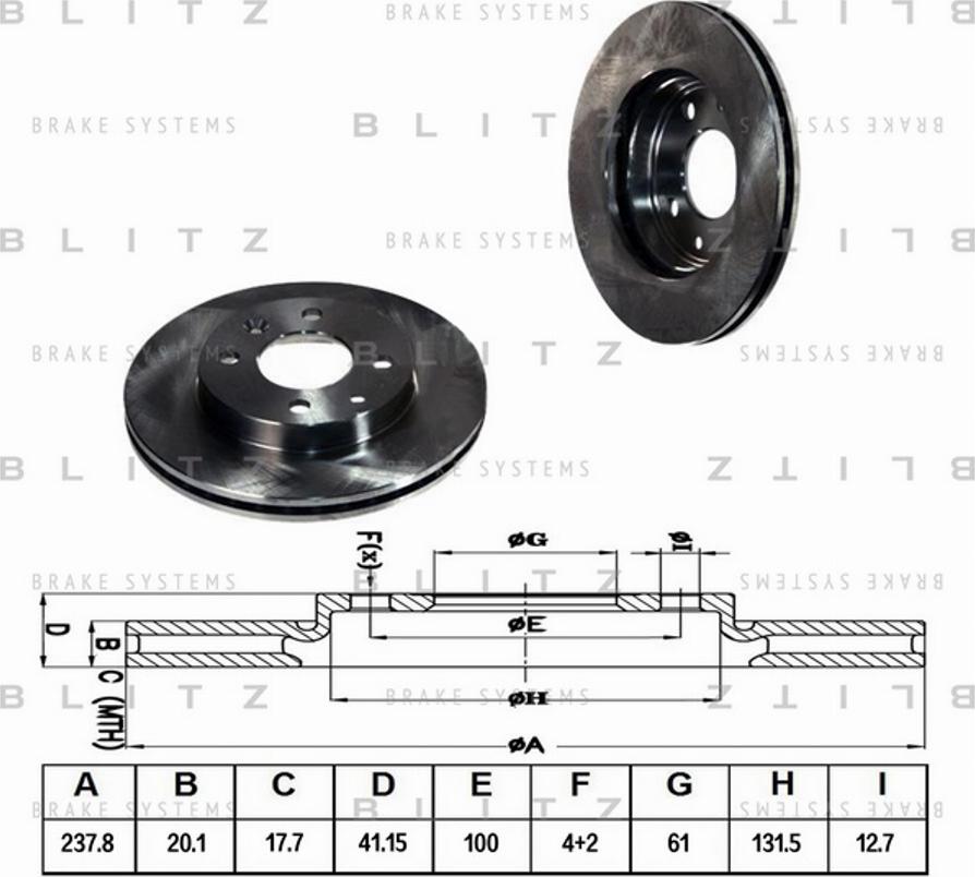 Blitz BS0108 - Bremžu diski autodraugiem.lv