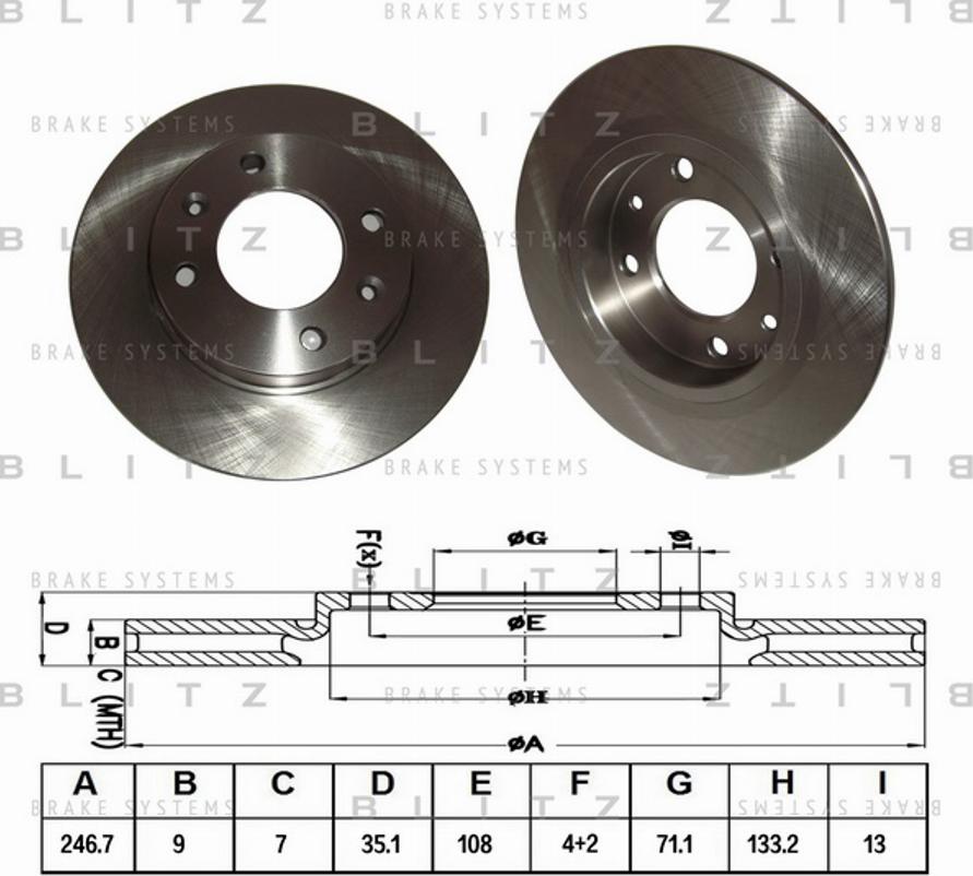 Blitz BS0134 - Bremžu diski autodraugiem.lv