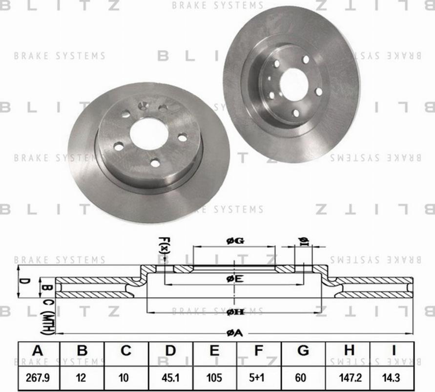 Blitz BS0312 - Bremžu diski autodraugiem.lv