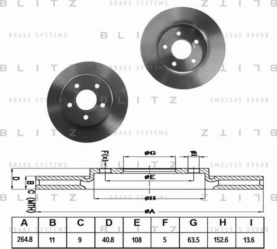 Blitz BS0201 - Bremžu diski autodraugiem.lv