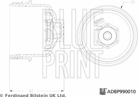 Blue Print ADBP990010 - Vāks, Eļļas filtra korpuss autodraugiem.lv