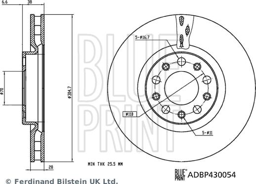 Blue Print ADBP430054 - Bremžu diski autodraugiem.lv