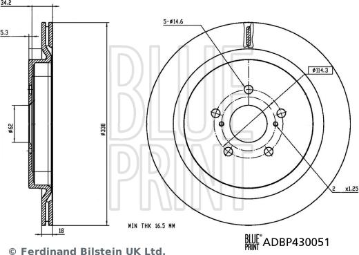 Blue Print ADBP430051 - Bremžu diski autodraugiem.lv