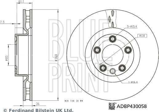 Blue Print ADBP430058 - Bremžu diski autodraugiem.lv