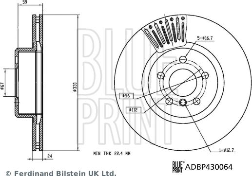 Blue Print ADBP430064 - Bremžu diski autodraugiem.lv