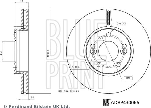Blue Print ADBP430066 - Bremžu diski autodraugiem.lv