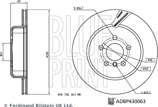 Blue Print ADBP430063 - Bremžu diski autodraugiem.lv