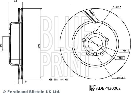 Blue Print ADBP430062 - Bremžu diski autodraugiem.lv