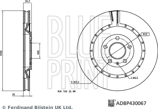 Blue Print ADBP430067 - Bremžu diski autodraugiem.lv