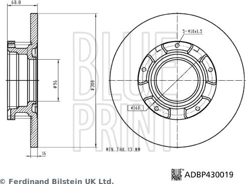 Blue Print ADBP430019 - Bremžu diski autodraugiem.lv