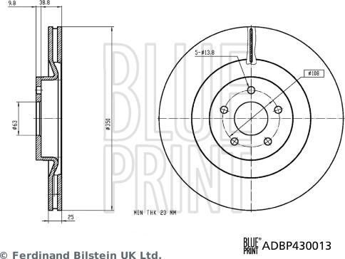 Blue Print ADBP430013 - Bremžu diski autodraugiem.lv