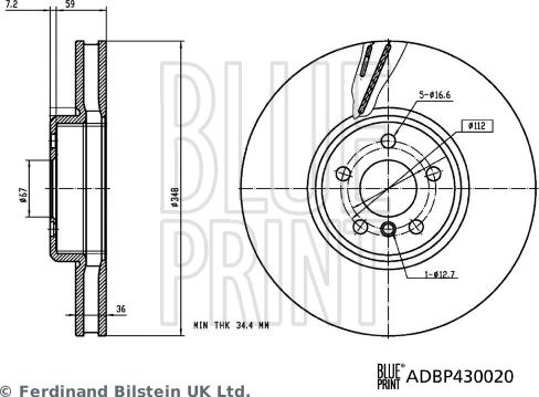 Blue Print ADBP430020 - Bremžu diski autodraugiem.lv