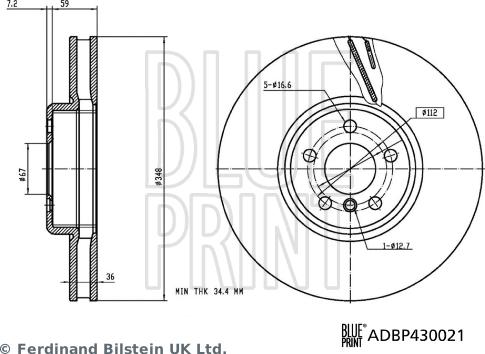 Blue Print ADBP430021 - Bremžu diski autodraugiem.lv