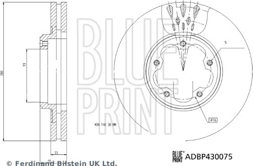 Blue Print ADBP430075 - Bremžu diski autodraugiem.lv