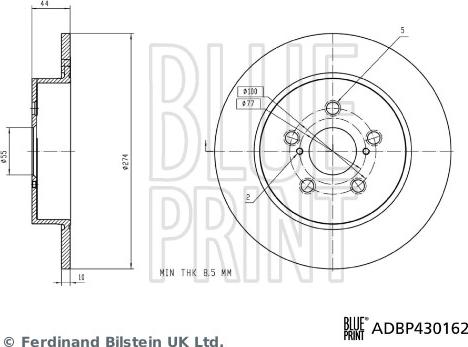 Blue Print ADBP430162 - Bremžu diski autodraugiem.lv