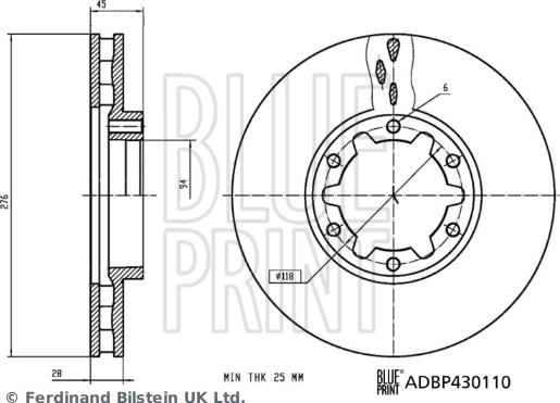 Blue Print ADBP430110 - Bremžu diski autodraugiem.lv