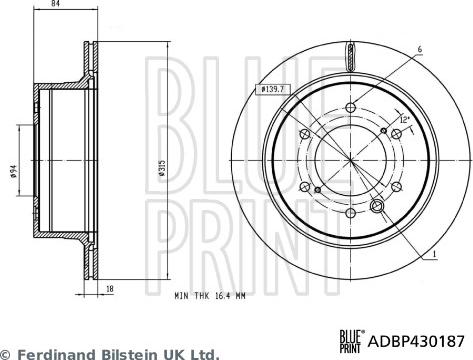 Blue Print ADBP430187 - Bremžu diski autodraugiem.lv