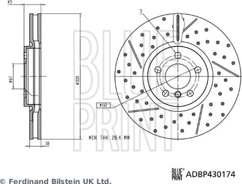 Blue Print ADBP430174 - Bremžu diski autodraugiem.lv