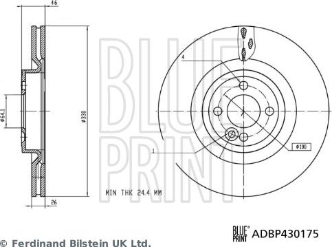 Blue Print ADBP430175 - Bremžu diski autodraugiem.lv