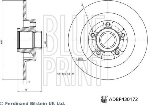 Blue Print ADBP430172 - Bremžu diski autodraugiem.lv