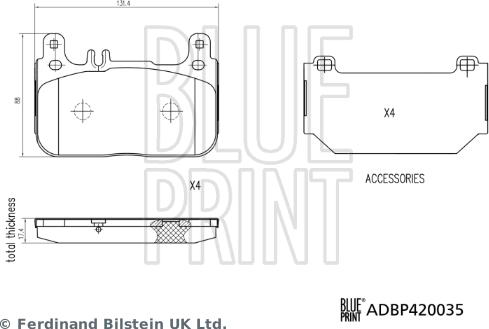 Blue Print ADBP420035 - Bremžu uzliku kompl., Disku bremzes autodraugiem.lv
