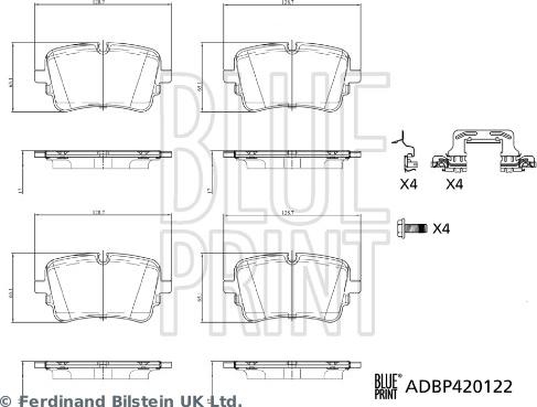 Blue Print ADBP420122 - Bremžu uzliku kompl., Disku bremzes autodraugiem.lv